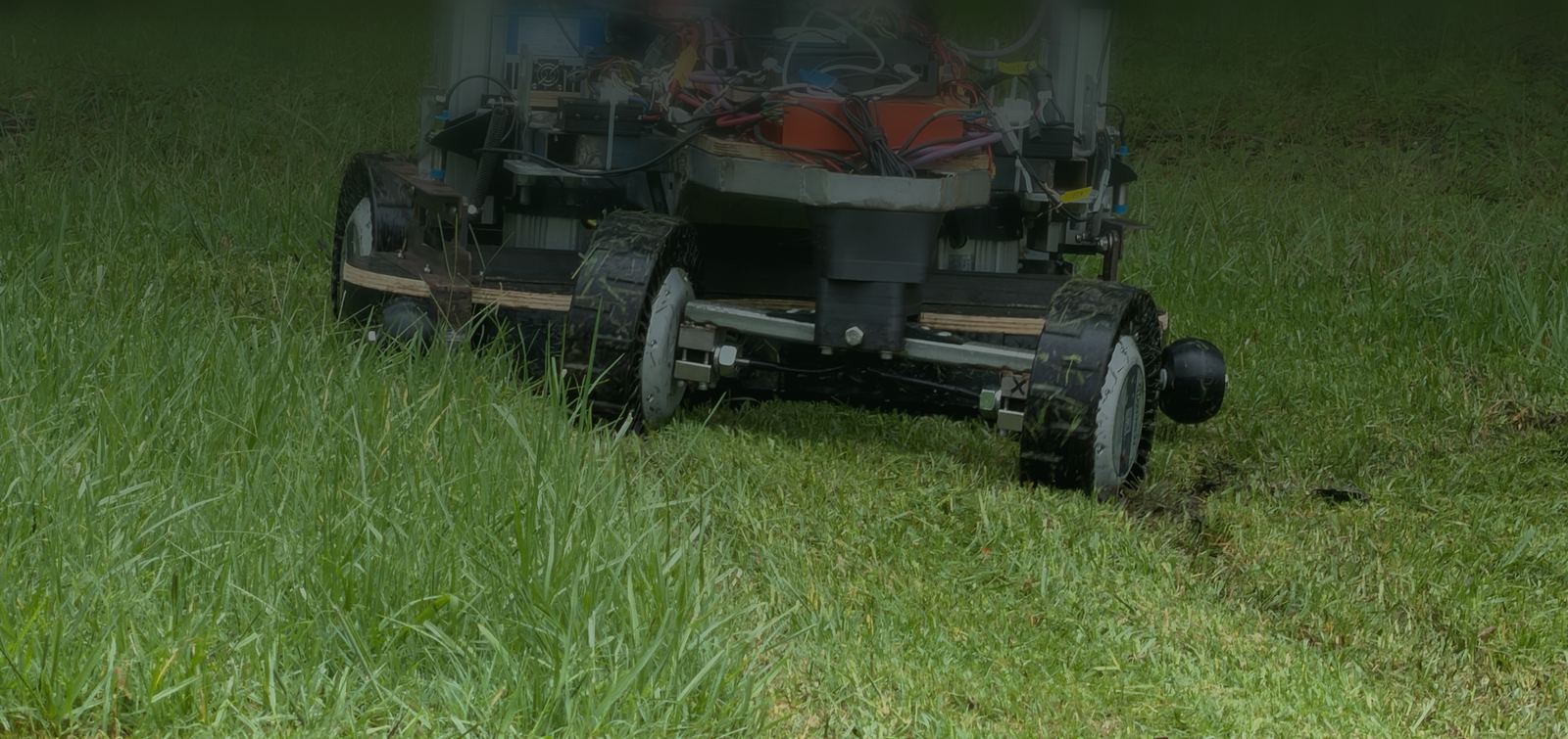 VerdX prototype mower on sloped ground